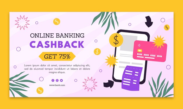 Free vector bank service concept facebook template