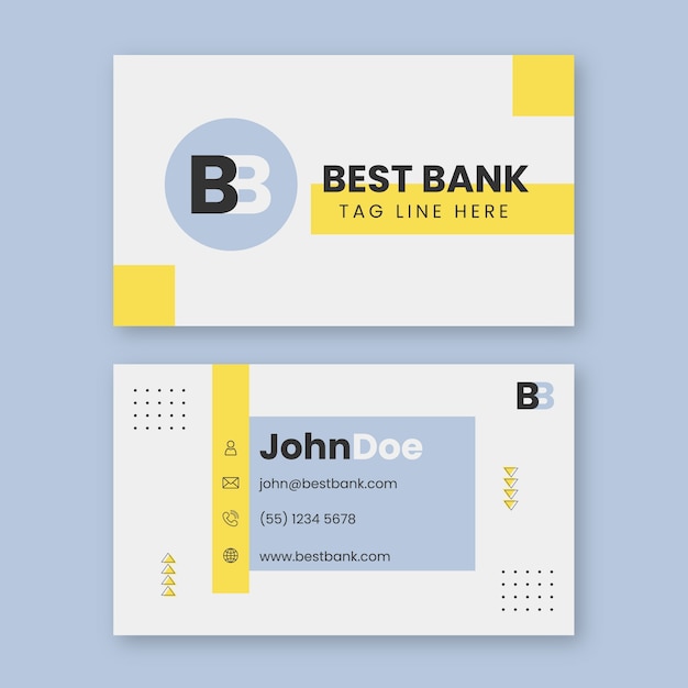 Free vector bank service concept horizontal business card