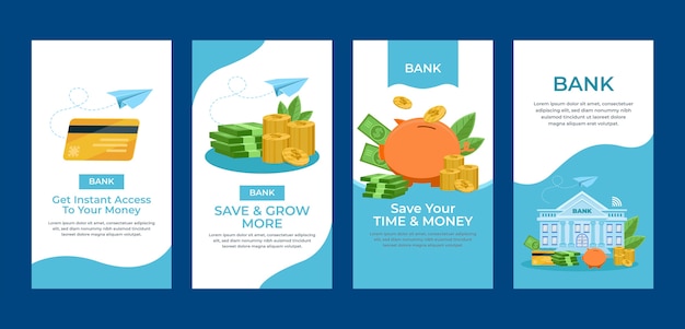 Bank service concept instagram stories template