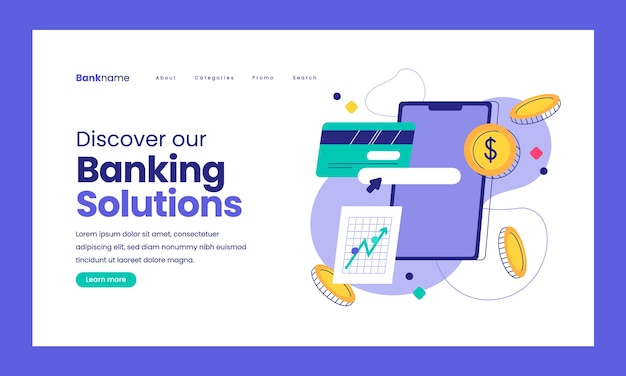 Bank service concept landing page template