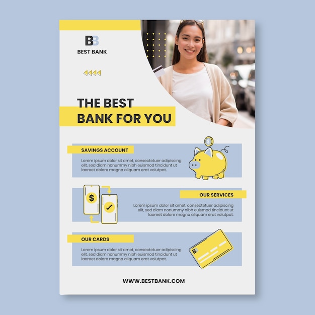 Bank service concept poster template