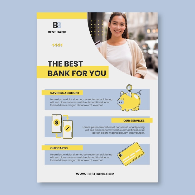 Free vector bank service concept poster template