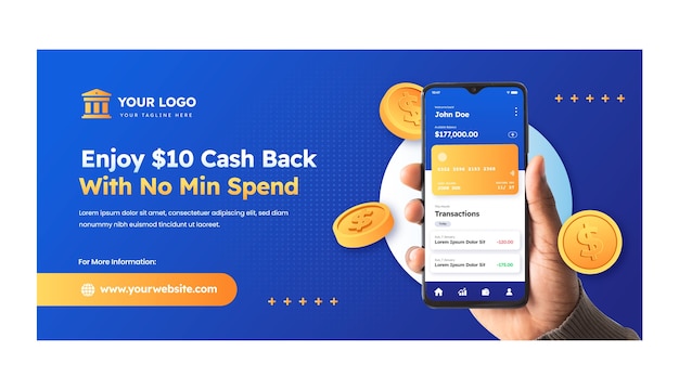 Bank service concept sale banner template