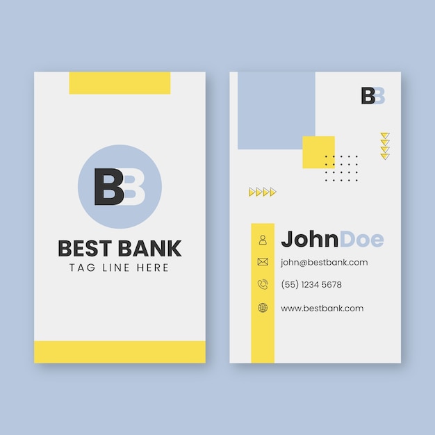 Bank service concept vertical business card