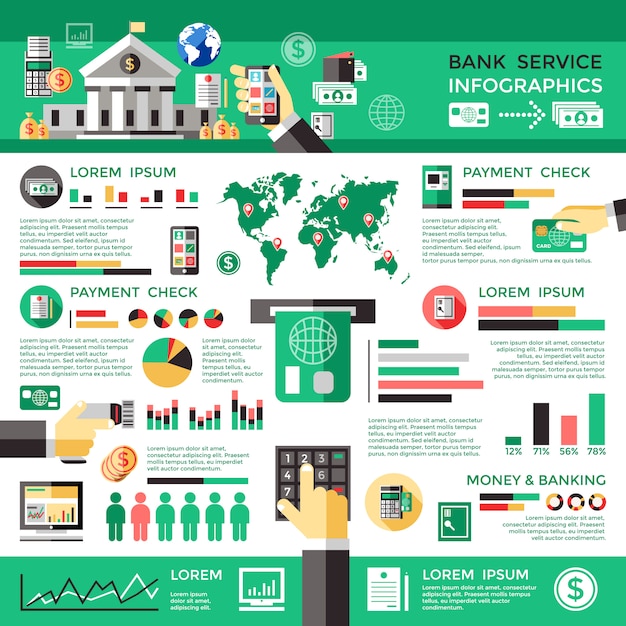 Bank Service Infographics – Free Vector Download