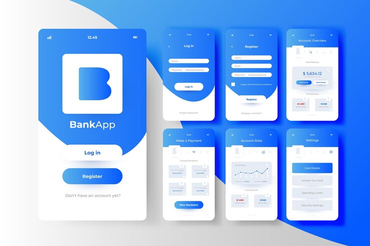 Free Vector banking app interface concept