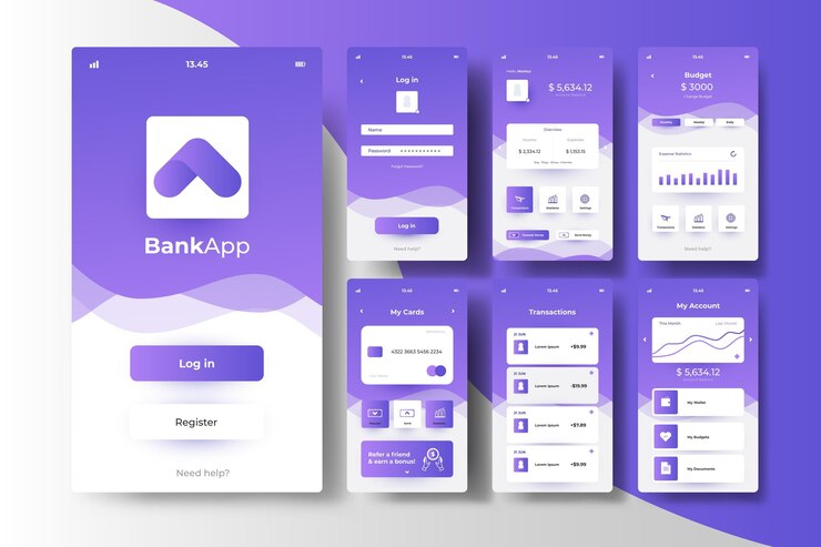 Free Vector banking app interface concept