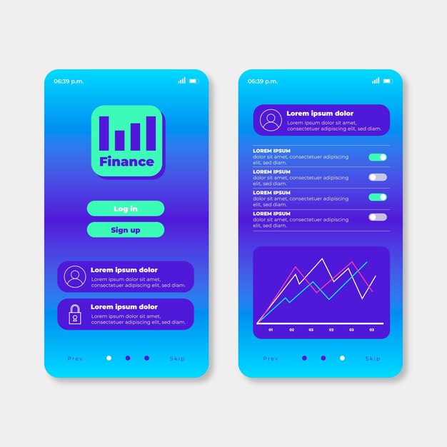 Banking app interface template collection