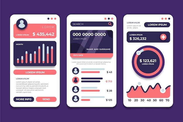 Banking app interface template