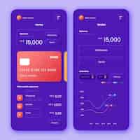 Free vector banking app interface