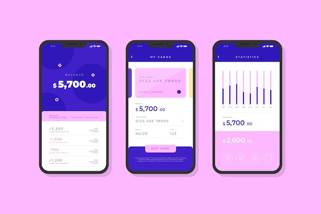 Banking app interface