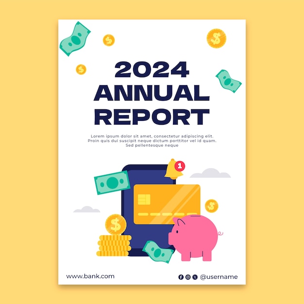 Free vector banking business annual report template