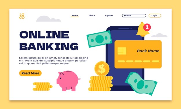 Banking business landing page template