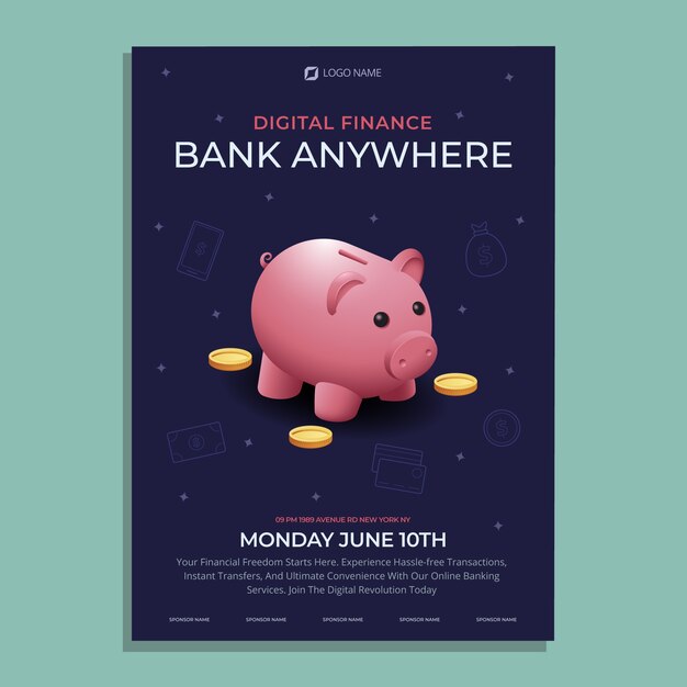 Banking business poster template