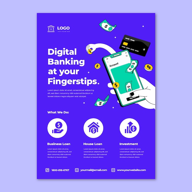 Banking business poster template