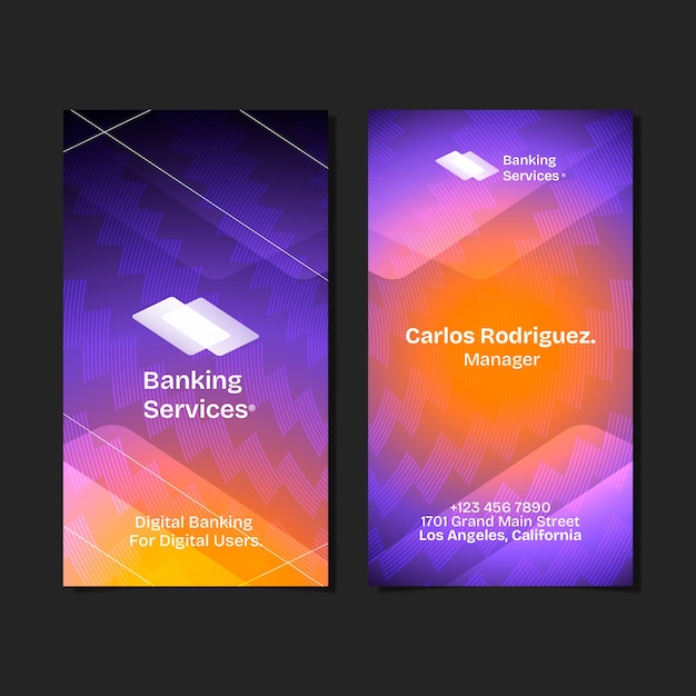 Banking business vertical business card