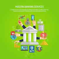 Free vector banking concept flat