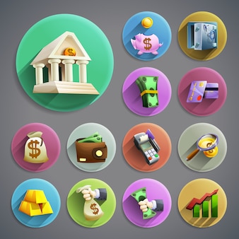 Banking icons set