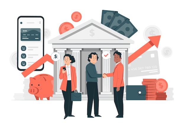 Free vector banking industry concept illustration