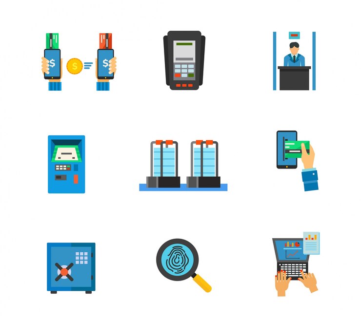 Free Vector banking service icon set