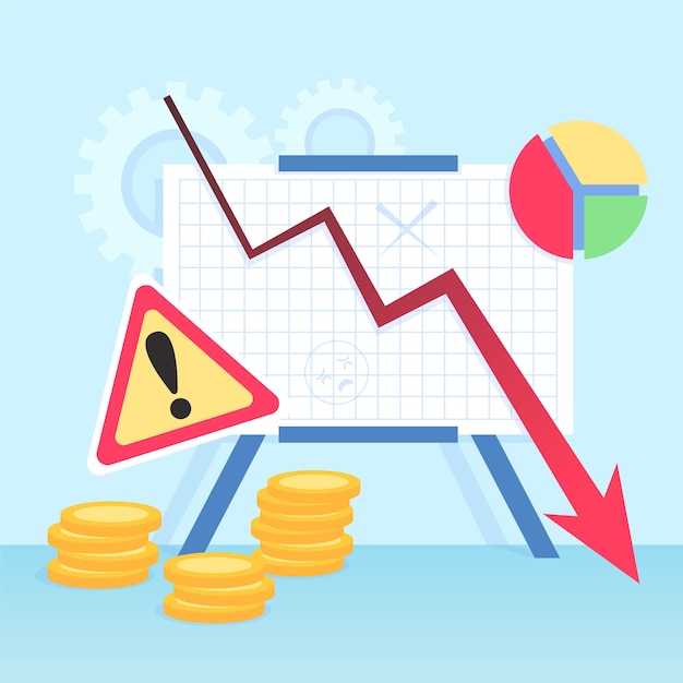 Concetto di fallimento con grafici