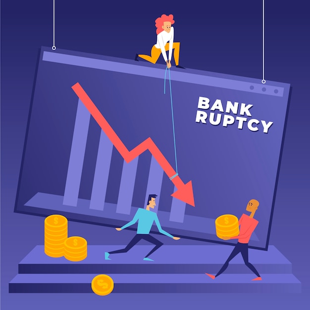 Free vector bankruptcy concept