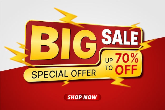 Banner big sale template with bolt icon