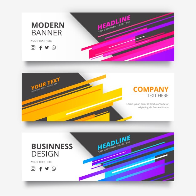 Banner Collection with Modern Shapes