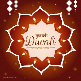 Banner design of festival of lights happy diwali indian festival template