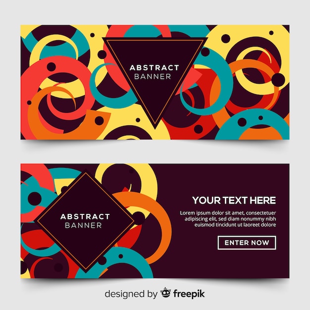 Banner design with abstract geometric shapes