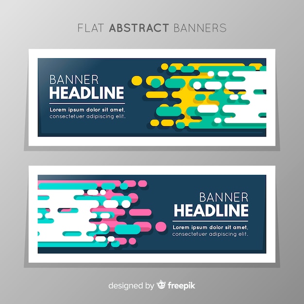 Free vector banner design with abstract geometric shapes