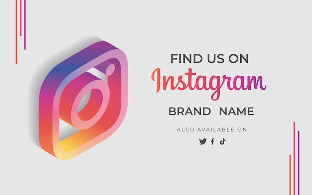 Banner find us instagram with icon