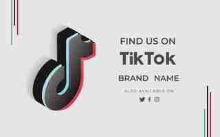 Free vector banner find us tiktok