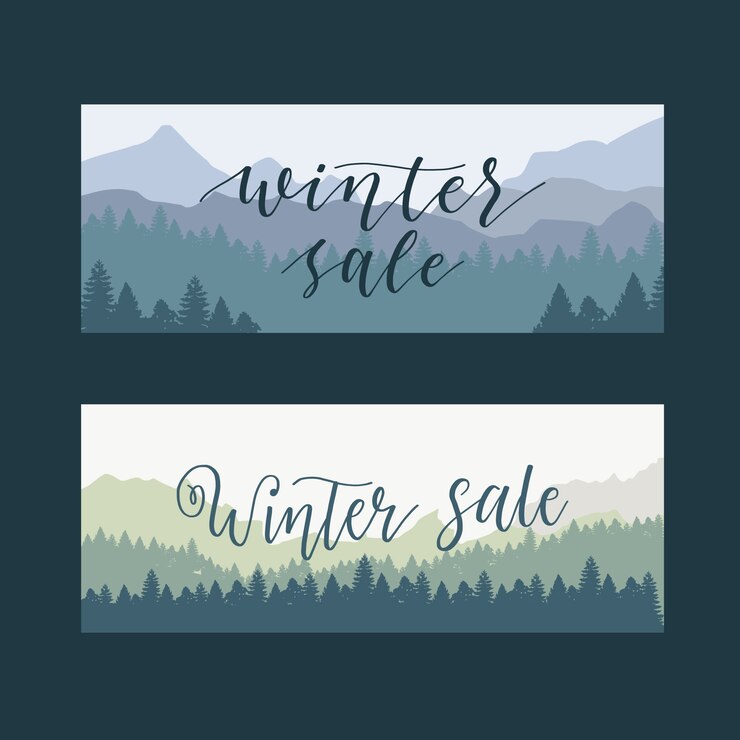 Free Vector banner flat design winter sale