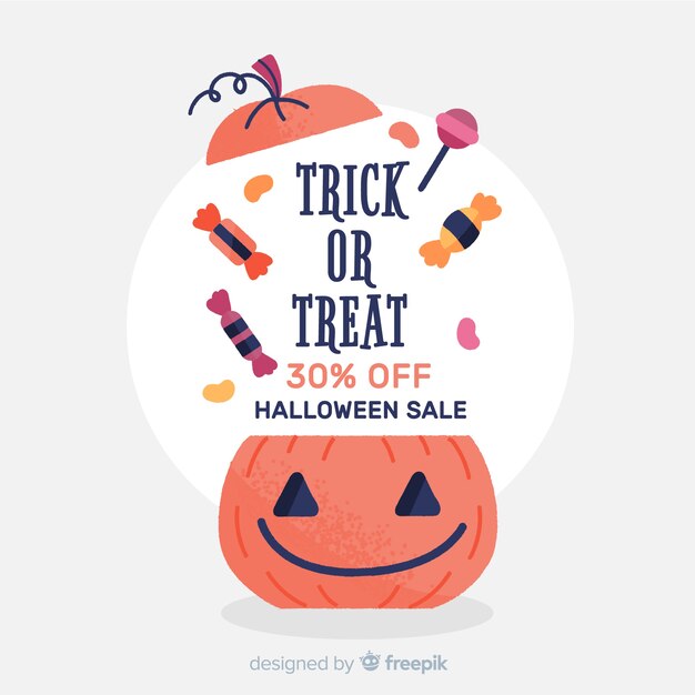 Free vector banner hand drawn halloween pumpkin sale