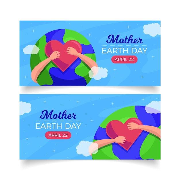 Banner mother earth day in flat design