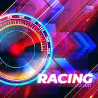 Free vector banner speed motion background with fast speedometer car racing velocity background