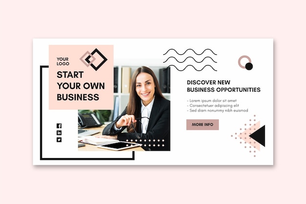 Free vector banner template for businesswoman