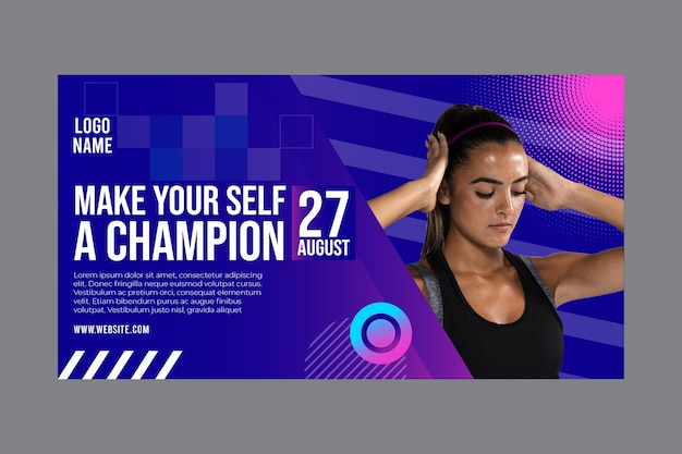 Banner template for fitness and sports