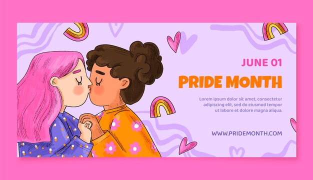 Banner template for pride month celebration