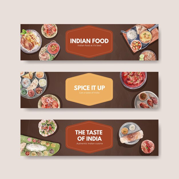 인도 음식으로 설정하는 배너 서식 파일