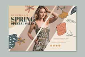 Free vector banner template for spring fashion sale