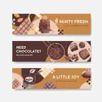 Free vector banner template with chocolate winter