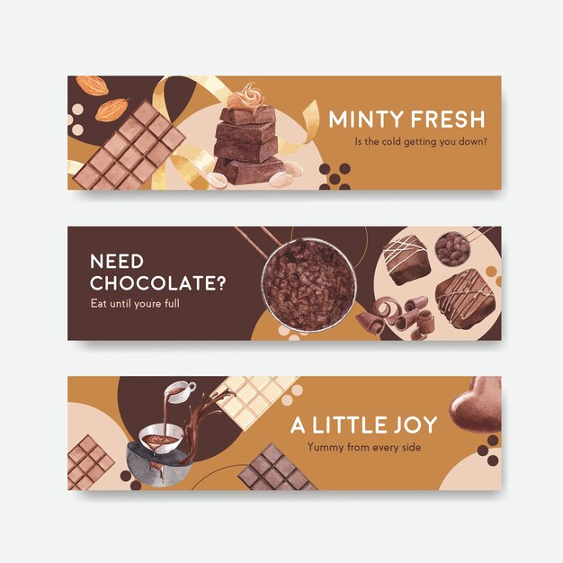 Banner template with chocolate winter
