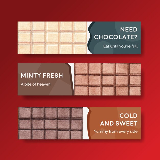 Banner template with chocolate winter
