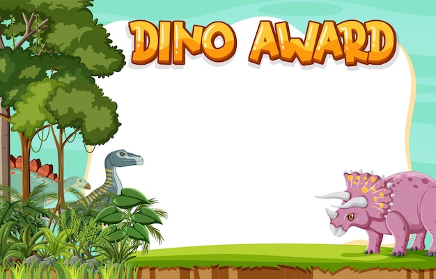 Banner template with dinosaur theme