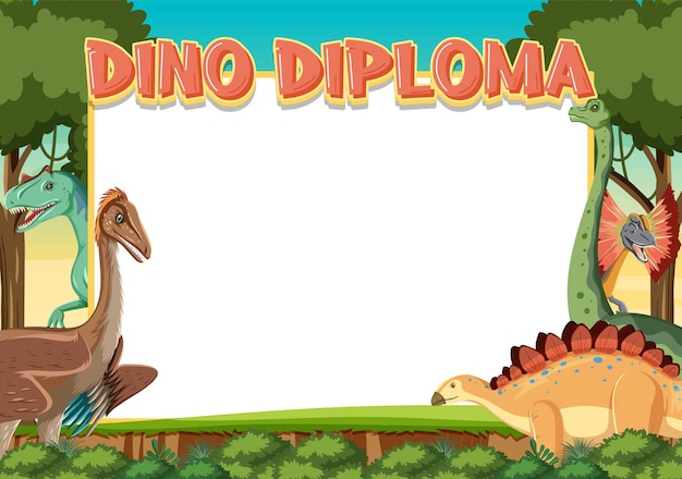 Banner template with dinosaur theme