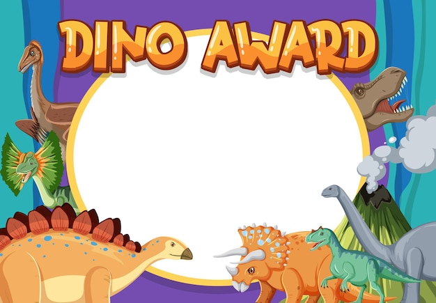 Banner template with dinosaur theme