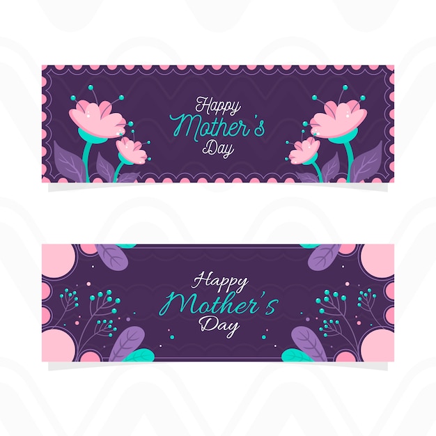 Free vector banner template with mothers day theme