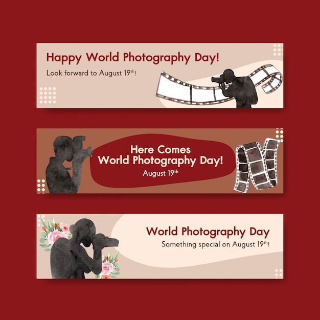 Banner templates for World photography day